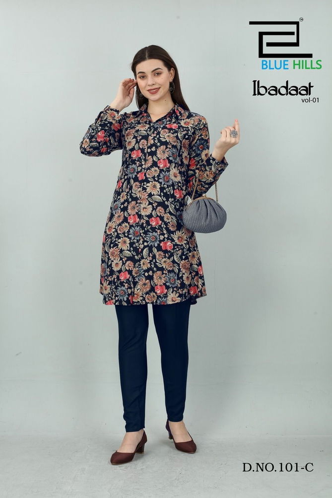 Ibadaat Vol 1 By Blue Hills Western Wear Top With Bottom Catalog